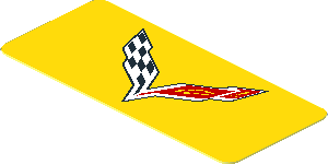 Sticker  0.8 x  1.8 with Chevrolet Corvette Z06-C7 Logo on Yellow Background