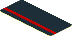 Sticker  0.8 x  1.8 with Red Stripe on Black Background