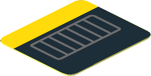 Sticker  1.0 x  0.9 with Dark Grey Exhaust Pipe on Black and Yellow Background Left