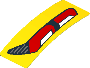 Sticker  0.8 x  1.9 with Red and White Taillamp on Yellow Background Right (Formed)