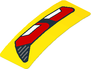 Sticker  0.8 x  1.9 with Red and White Taillamp on Yellow Background Left (Formed)