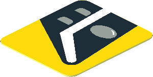 Sticker  0.9 x  0.8 with Black Headlamp on Yellow Background Right