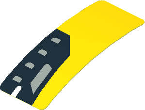 Sticker  1.9 x  0.8 with Black Headlamp on Yellow Background Right (Formed)