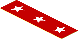 Sticker  0.5 x  1.9 with  3 White Stars