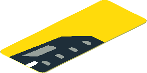 Sticker  1.9 x  0.8 with Black Headlamp on Yellow Background Left