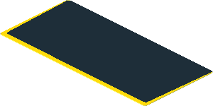 Sticker  1.8 x  3.8 with Black Trapezoid on Yellow Background
