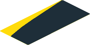 Sticker  4.0 x  1.8 with Black Arch on Yellow Background Left