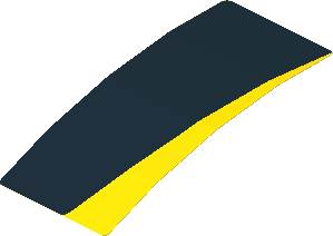 Sticker  4.0 x  1.8 with Black Arch on Yellow Background Right (Formed)