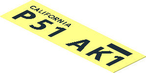 Sticker  0.8 x  2.8 with Black "P51 AK1" on Transparent Background