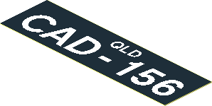 Sticker  0.8 x  2.8 with White "CAD-156" on Black Background