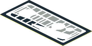 Sticker  0.9 x  1.9 with Black and Light Grey Stripes on White Background with Reflection Areas with Black Border