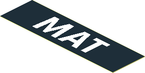 Sticker  0.8 x  2.8 with White "MAT" on Black Background