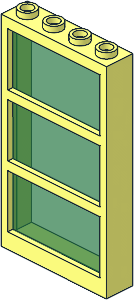 Window  1 x  4 x  6 with Fixed Transparent Green Glass