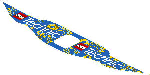 Sticker  3.1 x  17.2 with Yellow Gears on Blue Background and "Classic" LEGO Technic Wording