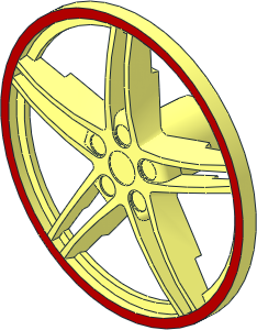 Wheel Cover  5 Spoke for Wheel 20 x 30 with Red Edge Pattern