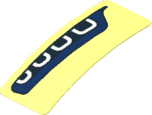 Sticker  0.8 x  1.9 with Black and Dark Blue Headlamp on Transparent Background Right (Formed)