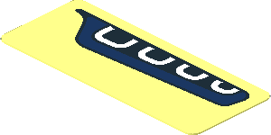 Sticker  0.8 x  1.9 with Black and Dark Blue Headlamp on Transparent Background Left