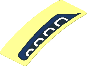 Sticker  0.8 x  1.9 with Black and Dark Blue Headlamp on Transparent Background Left (Formed)