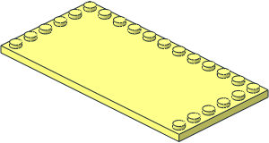 Plate  6 x 12 with 22 Studs on Three Edges