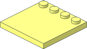 Plate  4 x  4 with 4 Studs on One Edge
