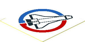 Sticker  1 x  1 with Launch Command Logo Facing Right