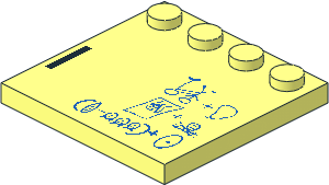 Plate  4 x  4 with 4 Studs on One Edge with Blue Pictograms Pattern