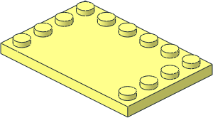 Plate  4 x  6 with 12 Studs on Three Edges