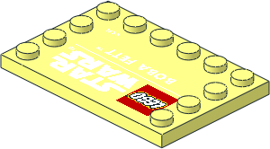 Plate  4 x  6 with 12 Studs on Three Edges with Lego and Star Wars Logos and "BOBA FETT" Pattern
