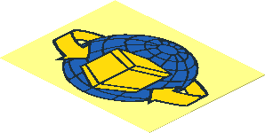 Sticker  2.5 x  3.3 with Blue Globe, Yellow Box and Curved Arrows