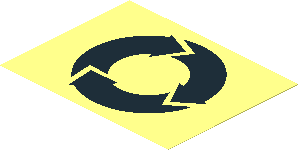 Sticker  2.5 x  3.3 with Three Round Circling Arrows