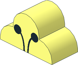 Brick  2 x  4 x  2 with Triple Curved Top with Antenna Pattern