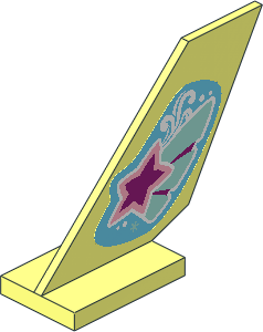 Tail Shuttle  2 x  6 x  4 with Magenta Star on Butterfly Wing Sticker on Both Sides