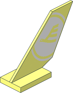 Tail Shuttle  2 x  6 x  4 with Airline Bird on White Circle Pattern