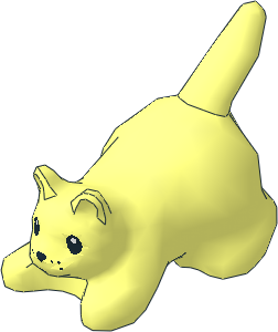 Animal Cat Crouching with Black Eyes, Nose and Whisker Dots Pattern