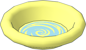 Minifig Dinner Plate with Metallic Light Blue Swirl Pattern