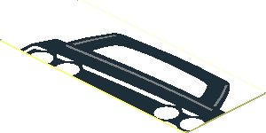 Sticker  0.8 x  1.9 with Simulated Black Car in Rear-Mirror