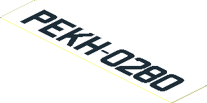 Sticker  0.8 x  3.9 with White License Plate "PEKH-0280"