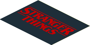 Sticker  5.8 x  7.8 with Red "Stranger Things" on Black Background