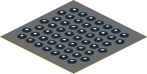 Sticker  1.9 x  1.9 with Black Dots on Dark Bluish Grey Background