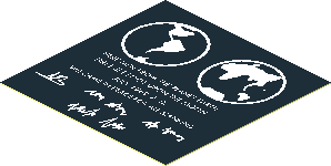 Sticker  1.9 x  1.9 with Globes and Signatures