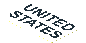 Sticker  1.9 x  2.9 with Black "UNITED STATES"