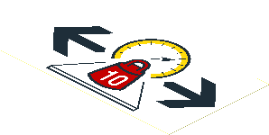 Sticker  2.3 x  3.9 with Red Weight, Yellow Scale and  2 Black Arrows