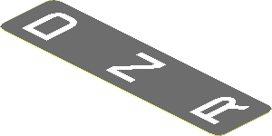 Sticker  0.8 x  3.1 with "D", "N" and "R" on Dark Bluish Grey