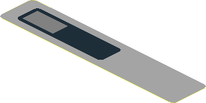 Sticker  0.8 x  4.0 with Silver Rectangle in Black Panel on Light Bluish Grey