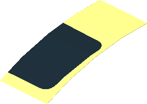 Sticker  4.0 x  1.8 with Black Rounded Square Right Half (Formed)