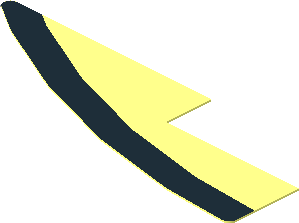 Sticker  0.9 x  2.6 with Black Curved Stripe Right on Transparent Background