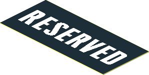 Sticker  0.8 x  1.8 with White "RESERVED" on Black Background