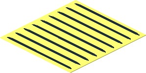 Sticker  1.9 x  1.8 with 9 Air Outlet Gills on Bright Light Yellow