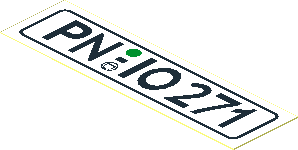 Sticker  0.8 x  2.9 with "PN 10 271" Licence Plate