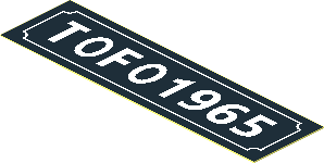 Sticker  0.8 x  2.9 with "TOFO 1965" Licence Plate